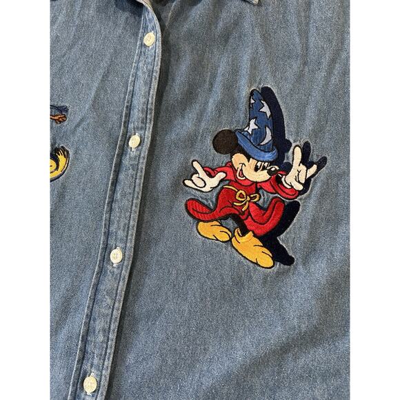 Vintage Mickey Mouse Denim Sleeveless Women’s Sz XL - Picture 3 of 9